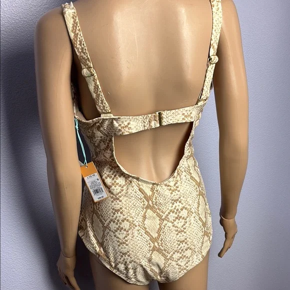 NWT Snakeskin Print One-Piece Swimsuit - Picture 4 of 14